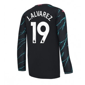 Lacne Muži Futbalové dres Manchester City Julian Alvarez #19 2023-24 Dlhy Rukáv - Tretina
